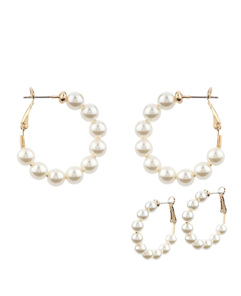 35mm Pearl Hoop Pincatch Earring