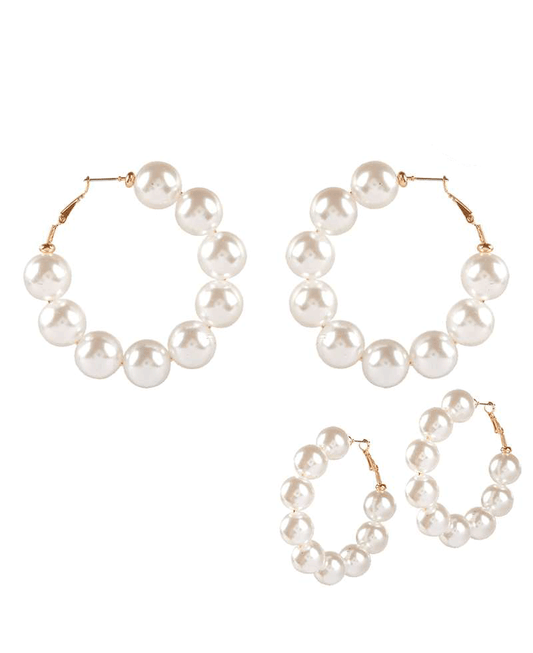 50mm Pearl Hoop Earring