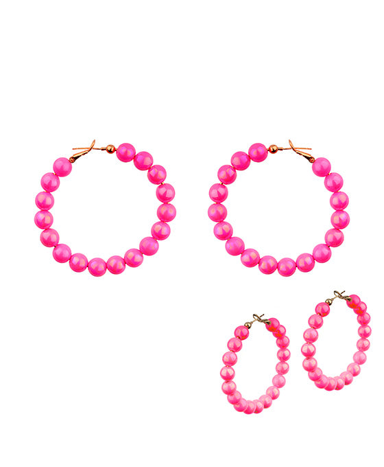 50mm Bead AB Coating Hoop Earring