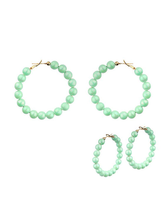 50mm Bead AB Coating Hoop Earring