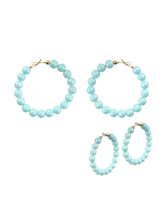 50mm Bead AB Coating Hoop Earring