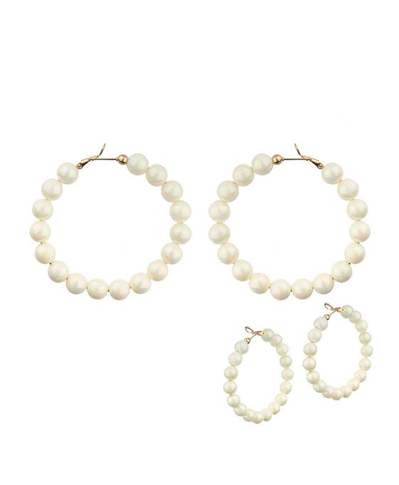 50mm Bead AB Coating Hoop Earring