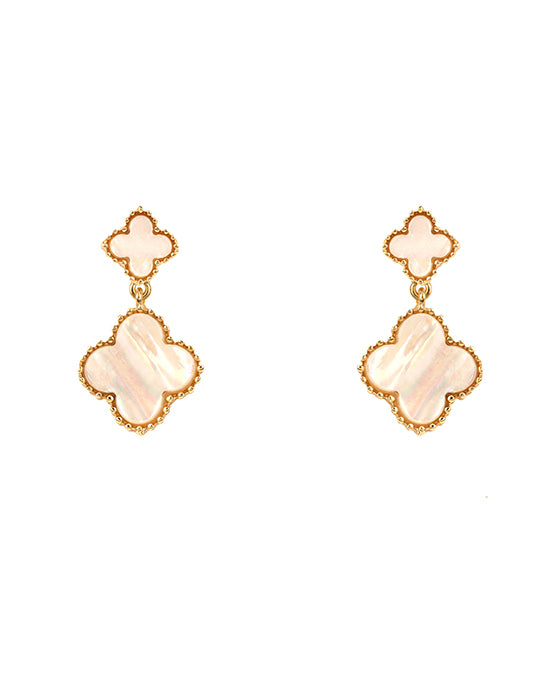 10 & 15mm Shell Post Clover Earring