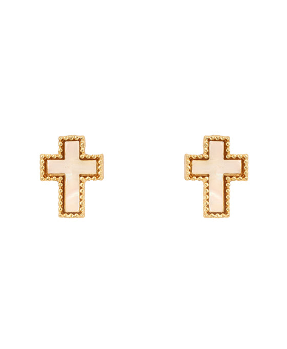 15mm Shell Cross Post Earring