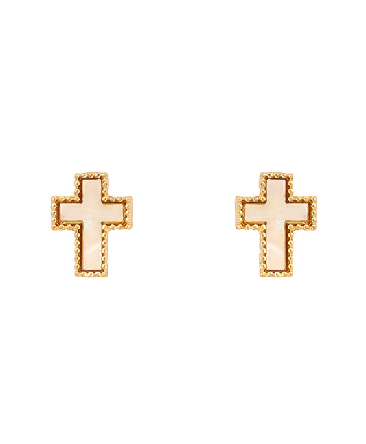 15mm Shell Cross Post Earring