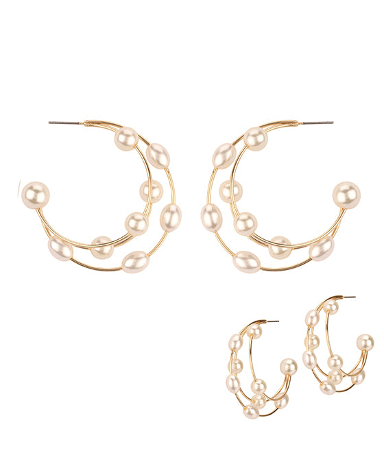 40mm Pearl Hoop Earring