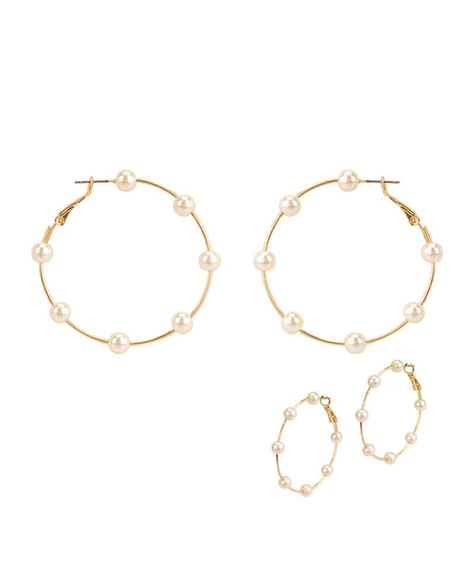 Pearl 45mm Hoop Earring