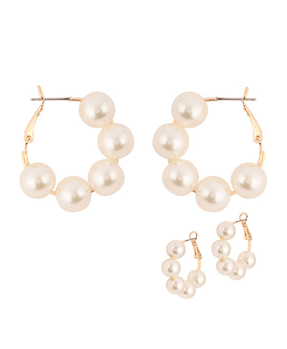 25mm Pearl Hoop Earring