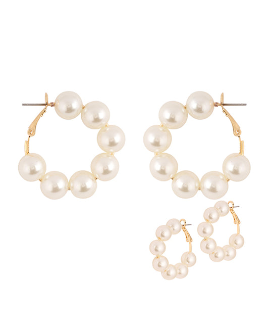 30mm Pearl Hoop Earring