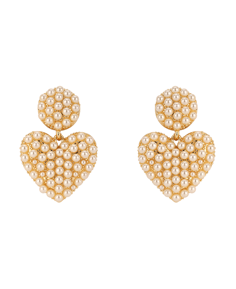 Pearl Heart Caviar Post Earring