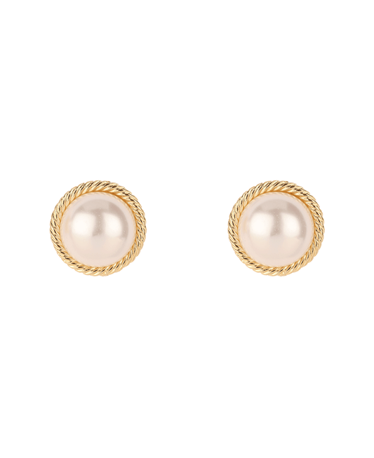 Metal w/ Pearl Texture Post Earring