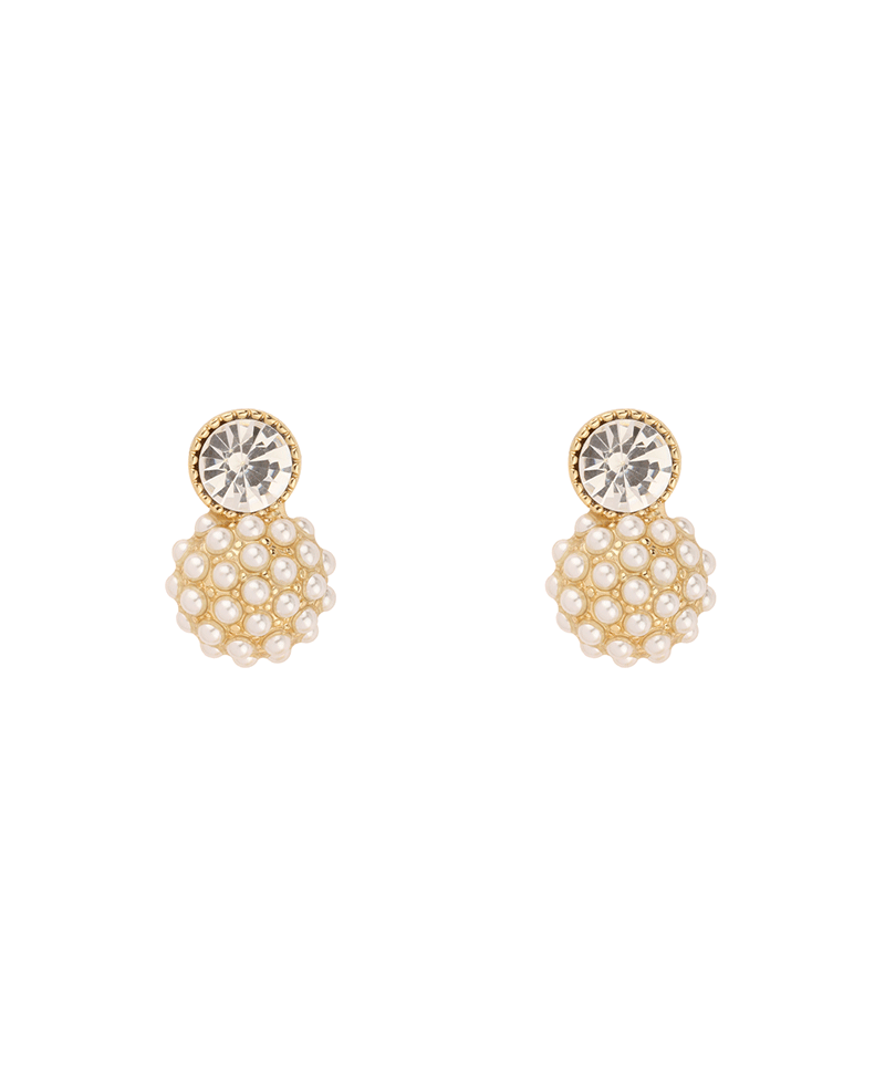 Rhinestone & Pearl Caviar Post Earring