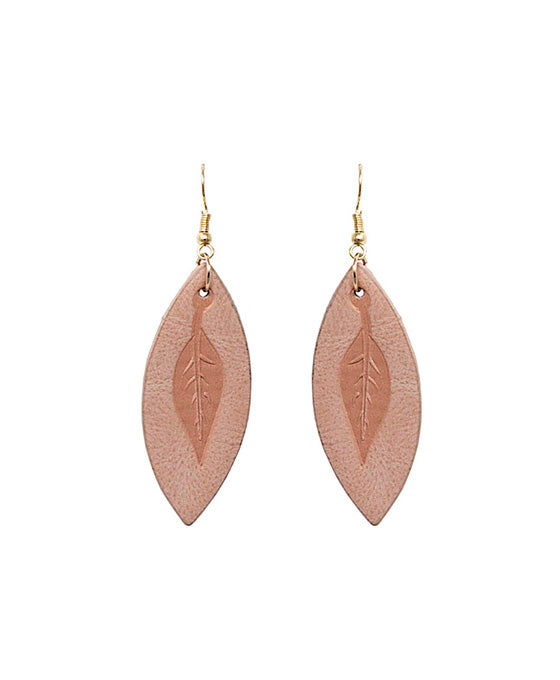 Leather w/ Leaf Shape Earring