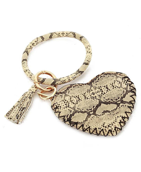 Leather Snakes Skin Key Chain