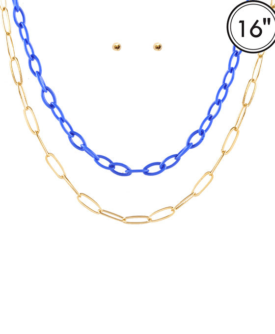 Layered Link Necklace Set