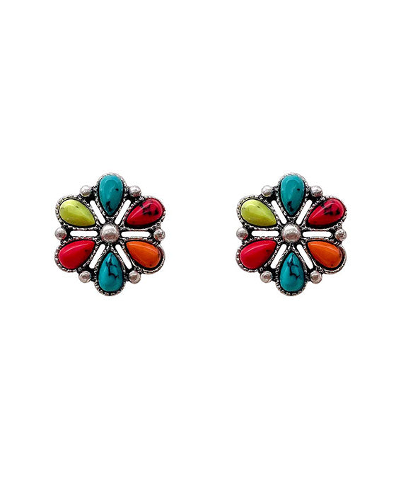 Turquoise Stone Stud Earring