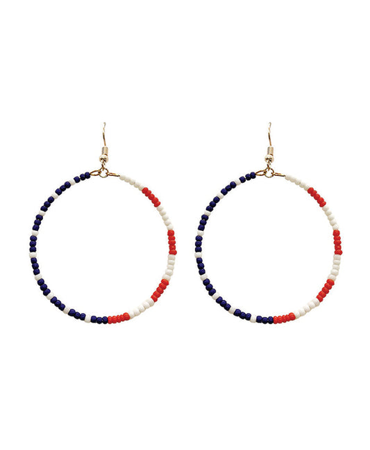 Red & Blue Beaded Earring