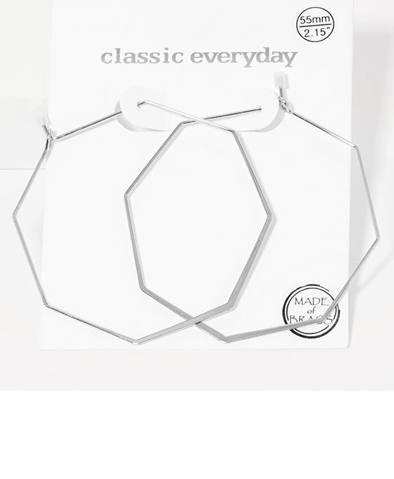 55mm Hexagon Hoop Earring