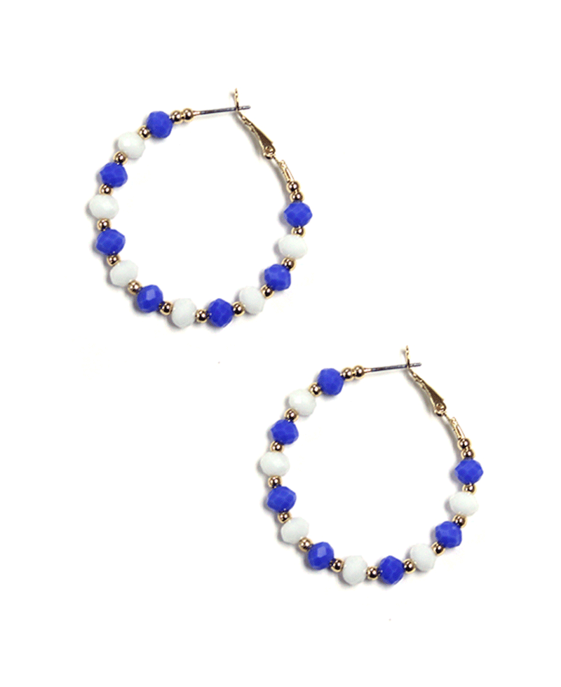 Glass Bead Hoop Earring