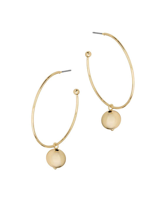 40mm Metal Ball Hoop Earring