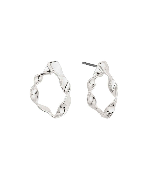 Metal Wavy Post Earring