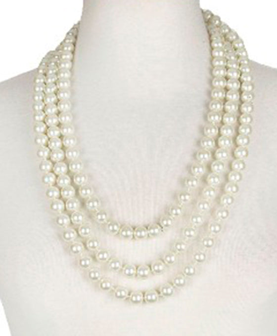 12 mm / 90 Inches Knotted Pearl Necklace