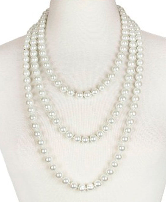 12 mm / 90 Inches Knotted Pearl Necklace