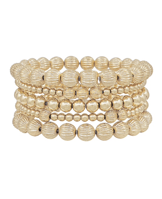 Texture Metal CCB Stretch 5 Set Bracelet