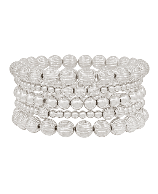 Texture Metal CCB Stretch 5 Set Bracelet