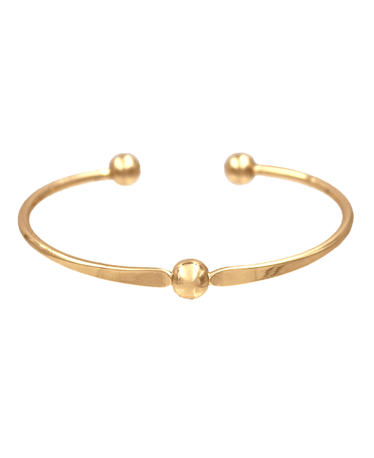 Cuff Ball End Brass Bracelet