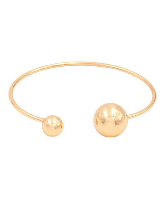 Cuff Ball End Brass Bracelet