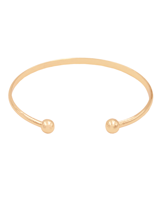 Cuff Ball End Brass Bracelet