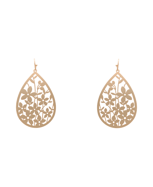 Flower Filigree Earring - 2.3"