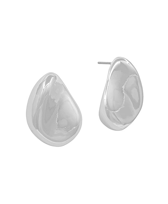 1 Inch Teardrop Geo Metal Post Earring