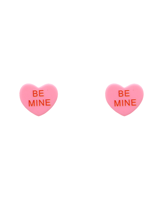 Plastic Heart Stud Earring - 0.7"