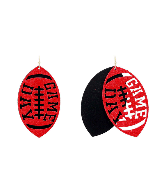 Gameday Football Glitter Filigree Earring