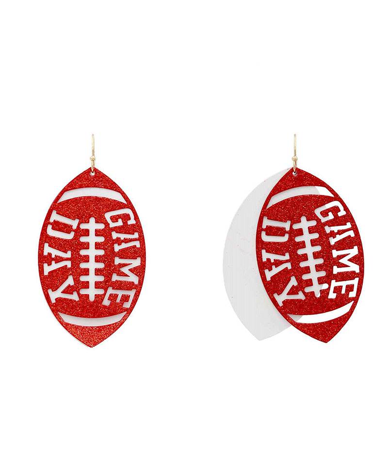 Gameday Football Glitter Filigree Earring