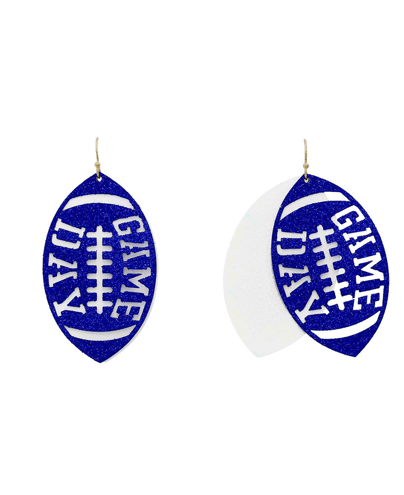 Gameday Football Glitter Filigree Earring