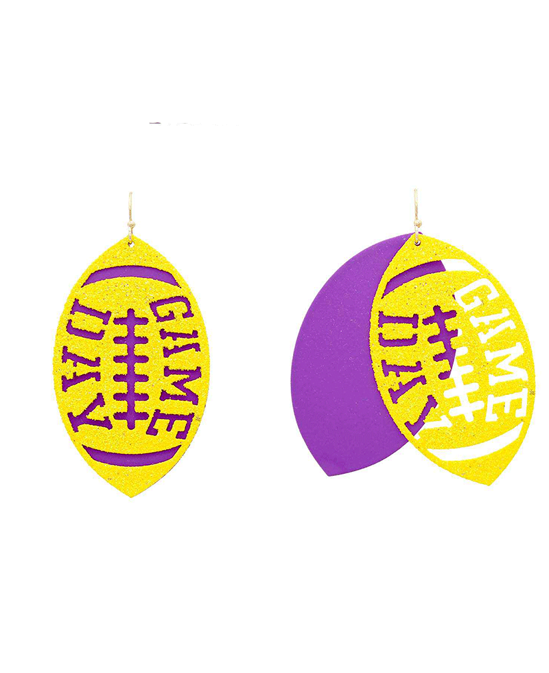 Gameday Football Glitter Filigree Earring