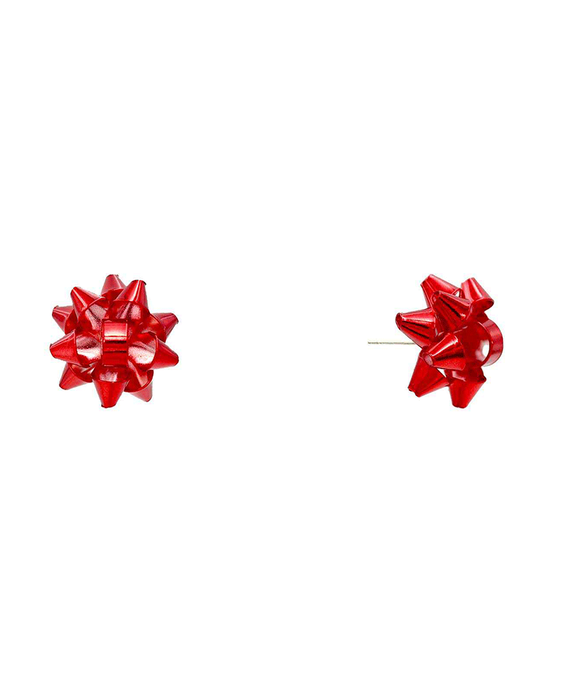 Christmas Ribbon Stud Earring