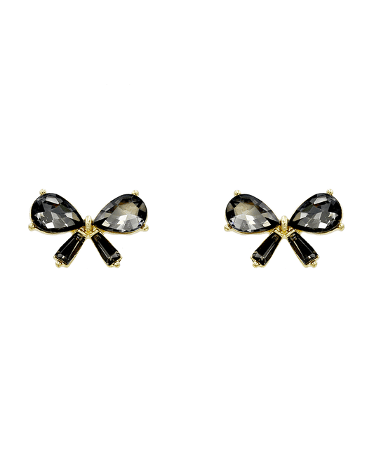 Stone Bow Stud Earring - 0.7"