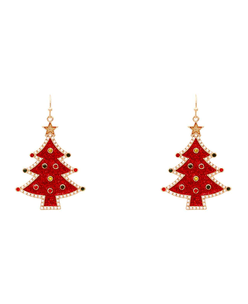 Christmas Tree Sand Sticker Earring - 2"