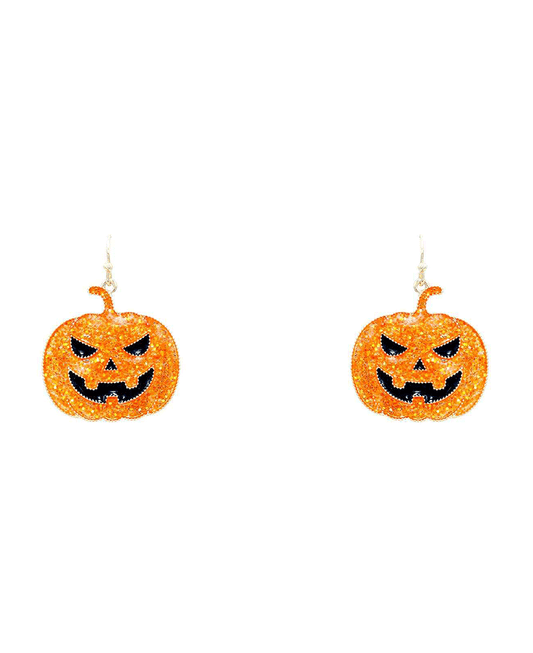 Halloween Pumpkin Glitter Enamel Earring