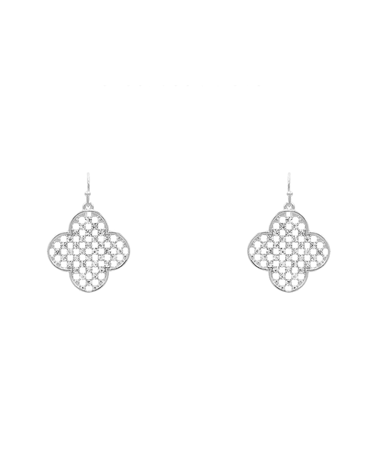 Paved Clover Earring - 1.5"