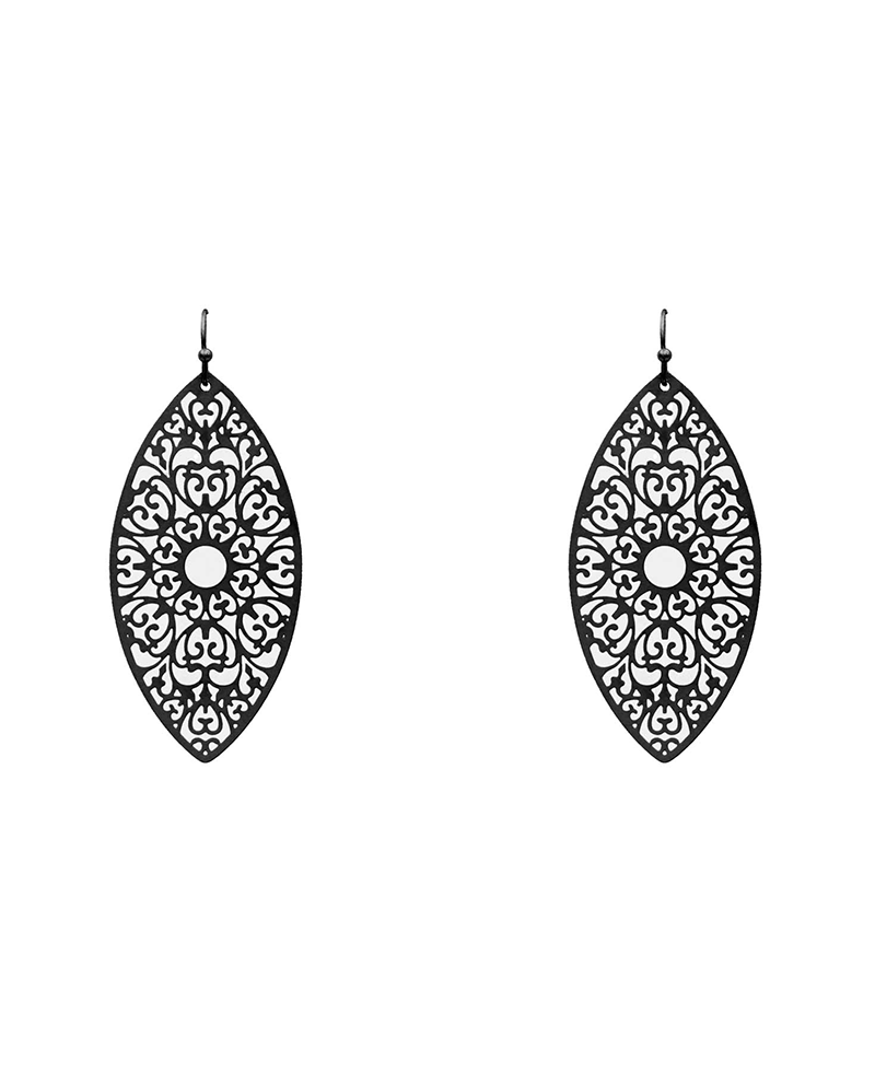 Brass Filigree Earring - 2.5"