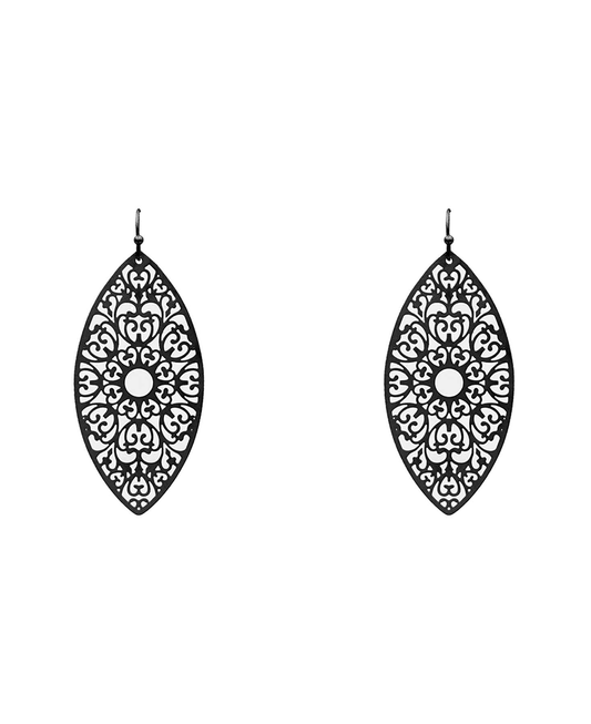 Brass Filigree Earring - 2.5"