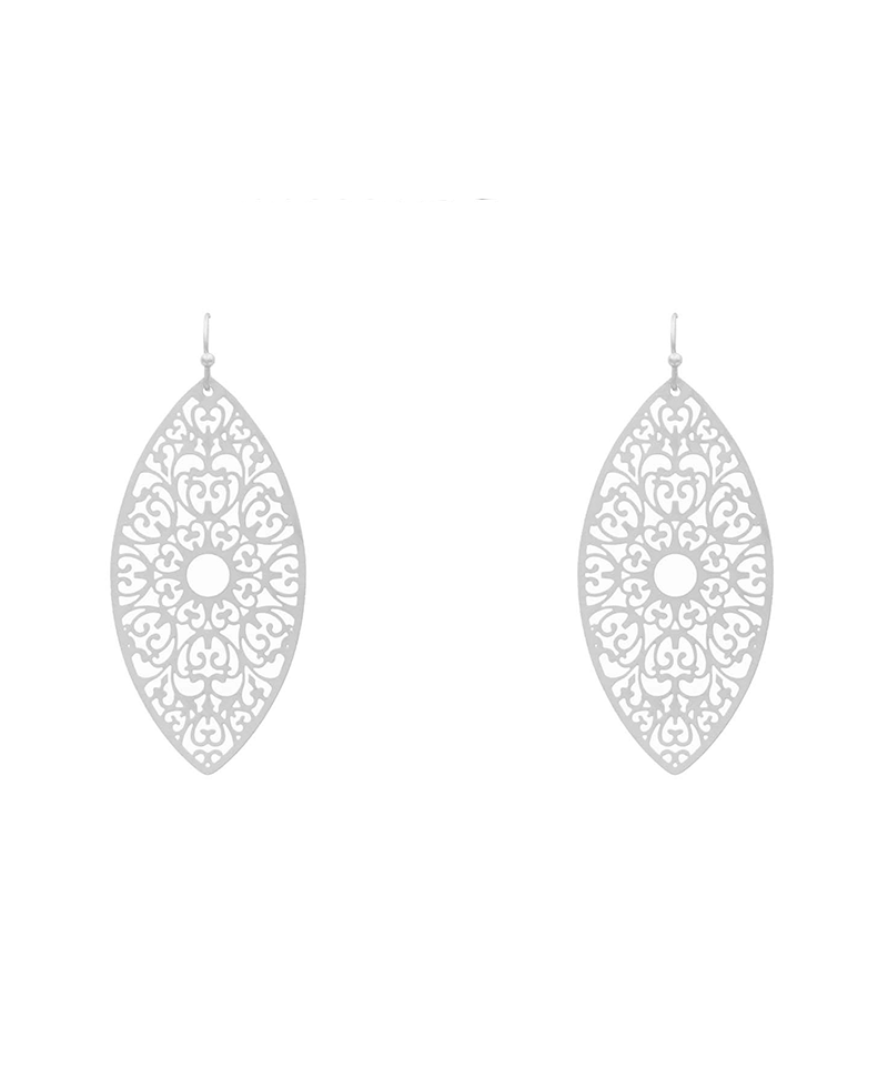 Brass Filigree Earring - 2.5"