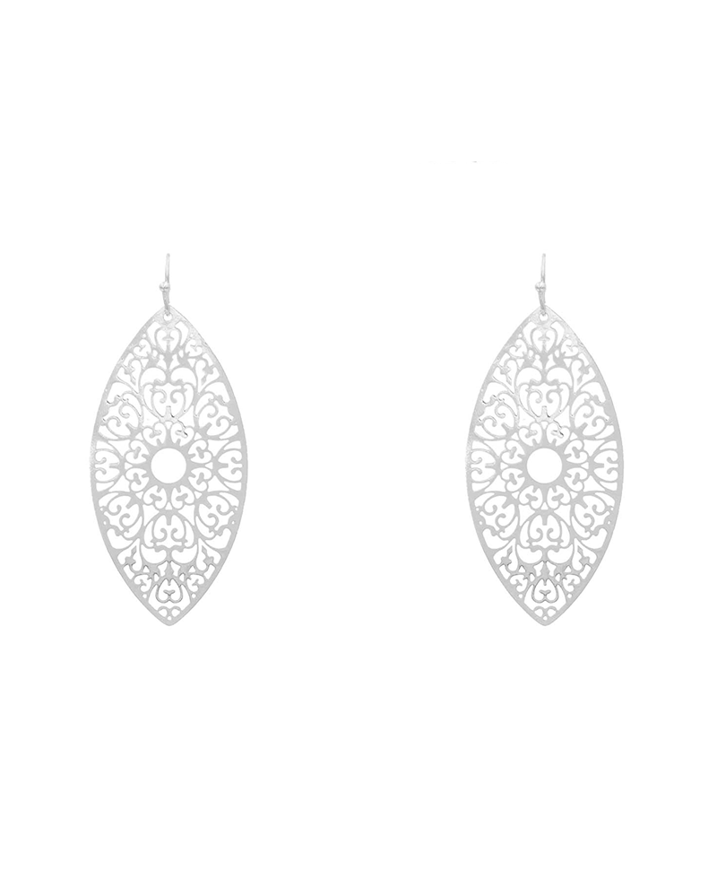 Brass Filigree Earring - 2.5"