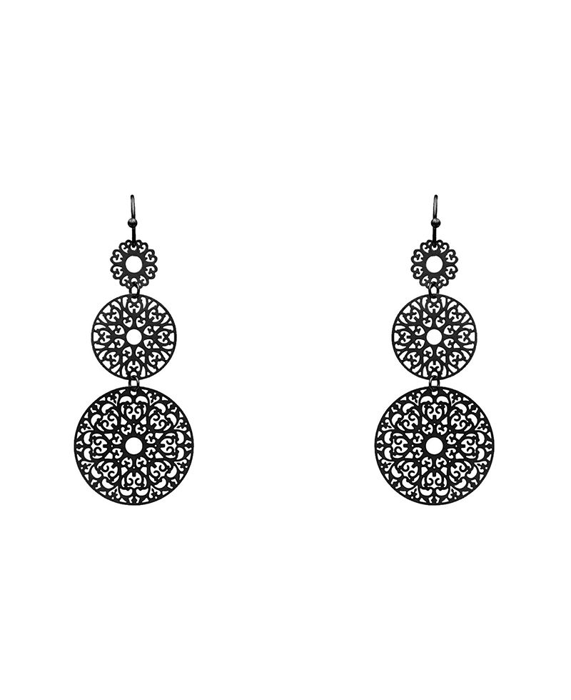 Brass Drop Filigree Earring - 2.6"