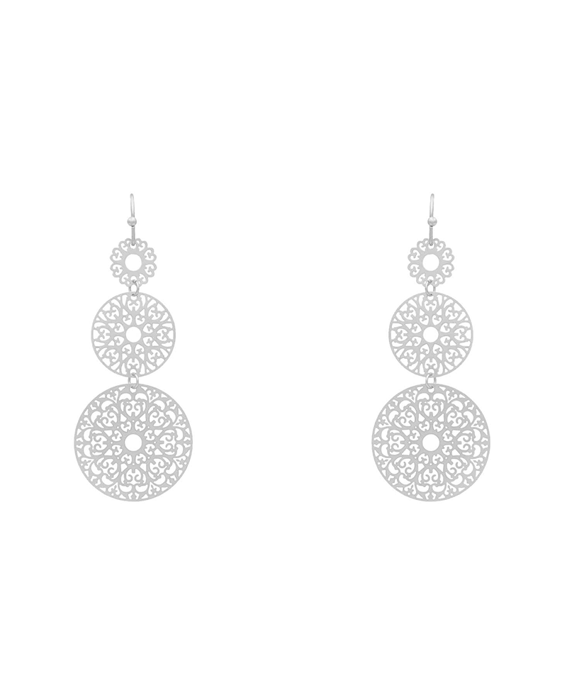 Brass Drop Filigree Earring - 2.6"